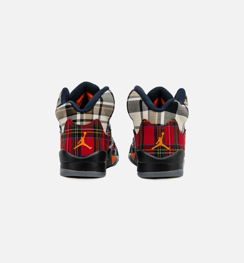 Air Jordan 5 Retro Plaid Grade School Lifestyle Shoe - Black/Multi Free Shipping