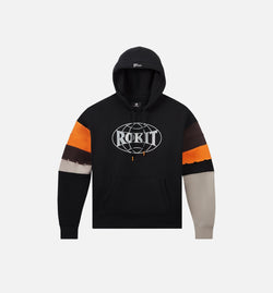 CONVERSE 10019279-A01
 Converse X Rokit Mens Hoodie - Black/Grey/Orange Image 0