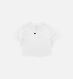 NIKE FB2873-100
 NSW Essential Slim Fit Crop Womens Short Sleeve Shirt - White Image 0