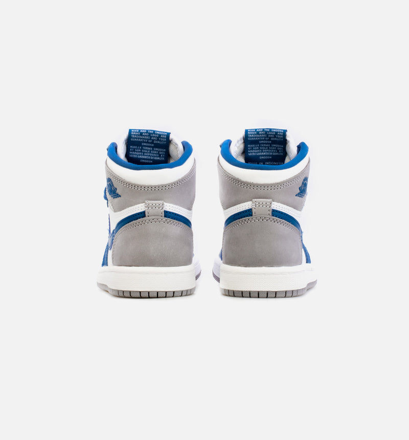 Air Jordan 1 High OG True Blue Preschool Lifestyle Shoe - Blue/White Free Shipping