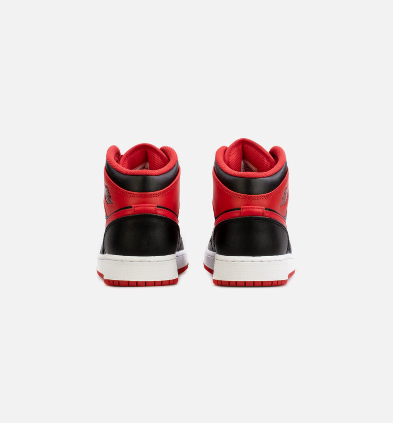 Air Jordan 1 Mid Alternate Red Grade School Lifestyle Shoe - Black/Red