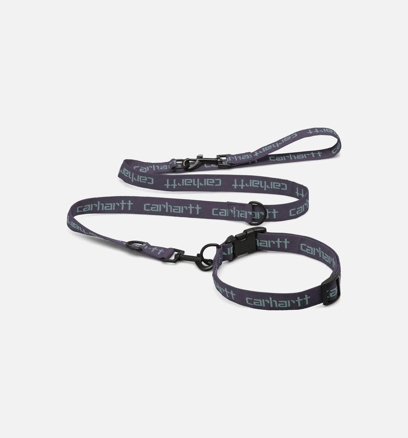 Script Dog Leash & Collar - Black