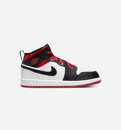 JORDAN DQ8424-106
 Air Jordan 1 Retro Mid Gym Red Preschool Lifestyle Shoe - Black/Red Image 0
