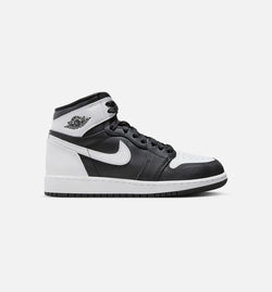 JORDAN FD1437-010
 Air Jordan 1 Retro High OG Grade School Lifestyle Shoe - Black/White Image 0