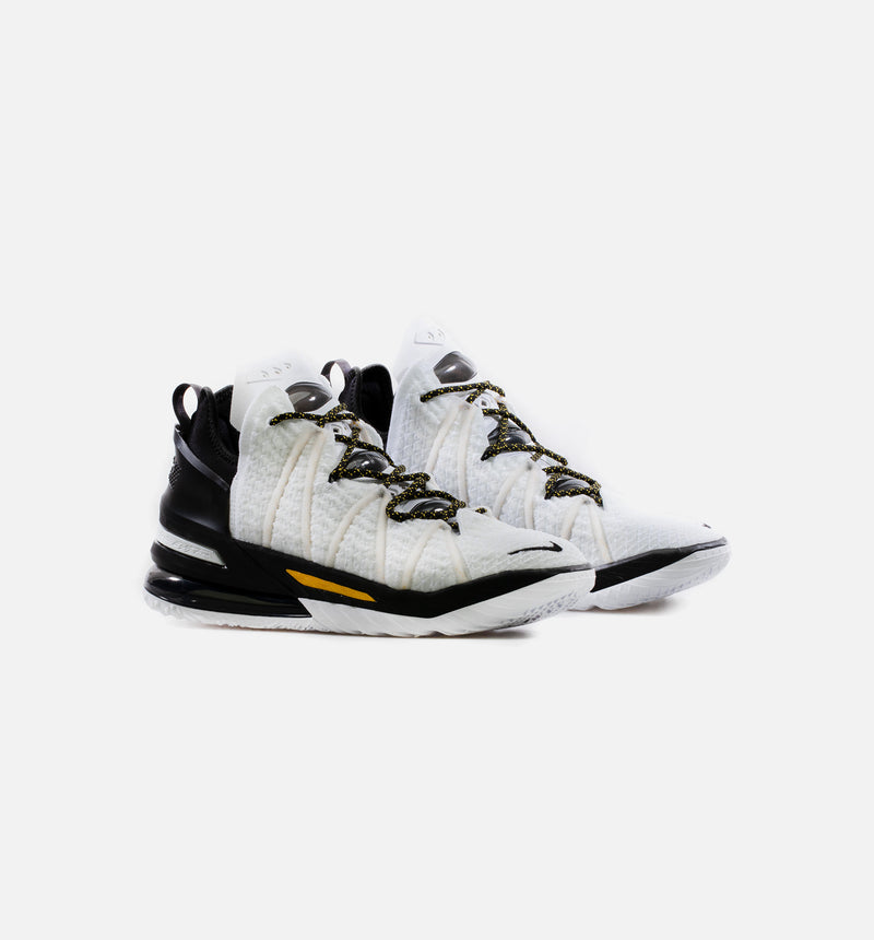 Lebron 18 Home Mens Basketball Shoe - White/Black/Yellow