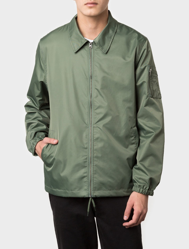 Flight Satin Coach Jacket Mens Jacket - Olive Green