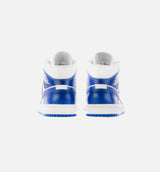 Air Jordan 1 Mid Hyper Royal Womens Lifestyle Shoe - White/Hyper Royal Limit One Per Customer