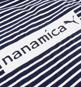 Nanamica Striped Mens Short Sleeve Shirt - Navy