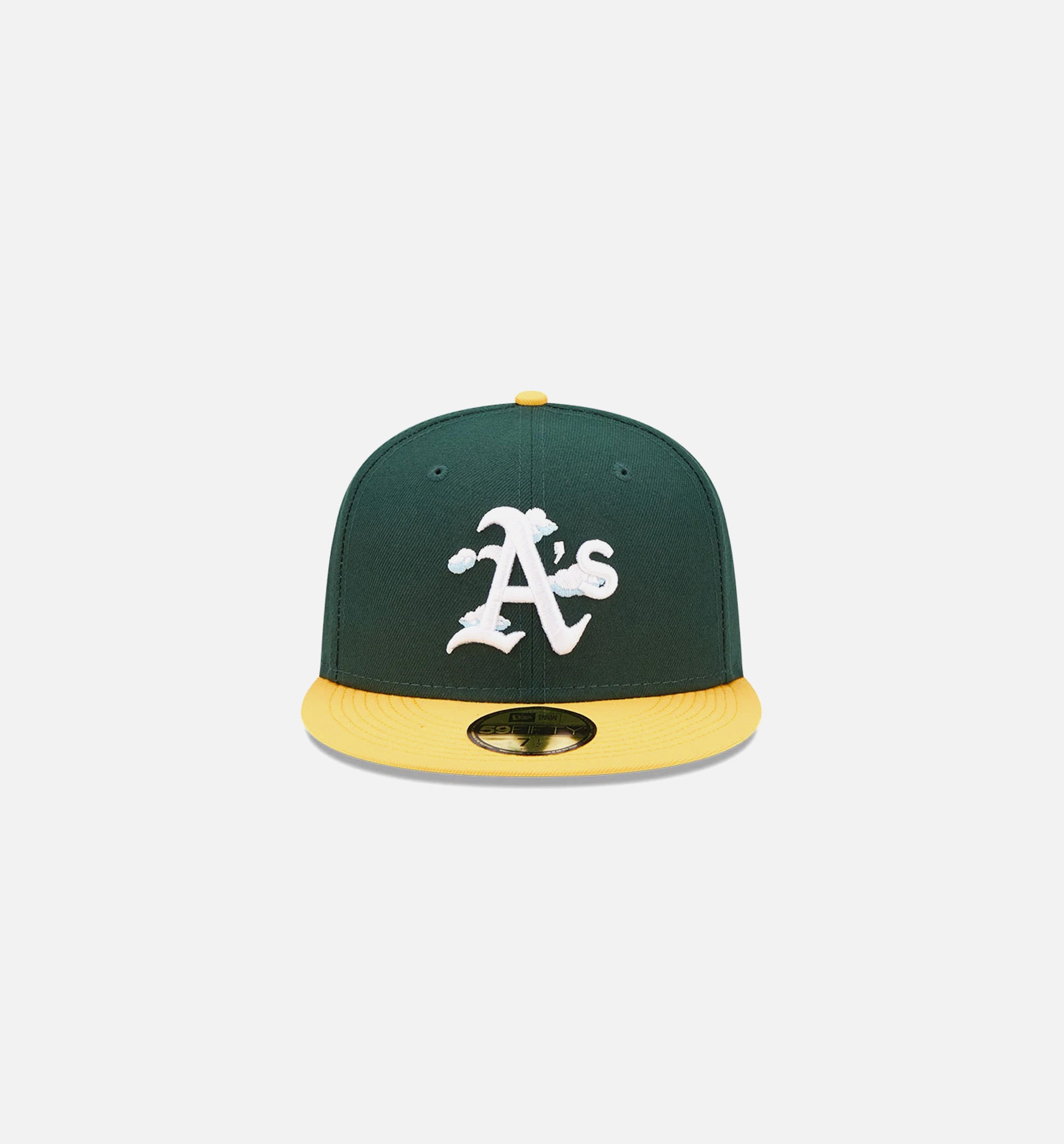 New Era 60243842 Oakland Athletics Comic Cloud 59FIFTY Fitted Cap Mens Hat  - Green/Yell –