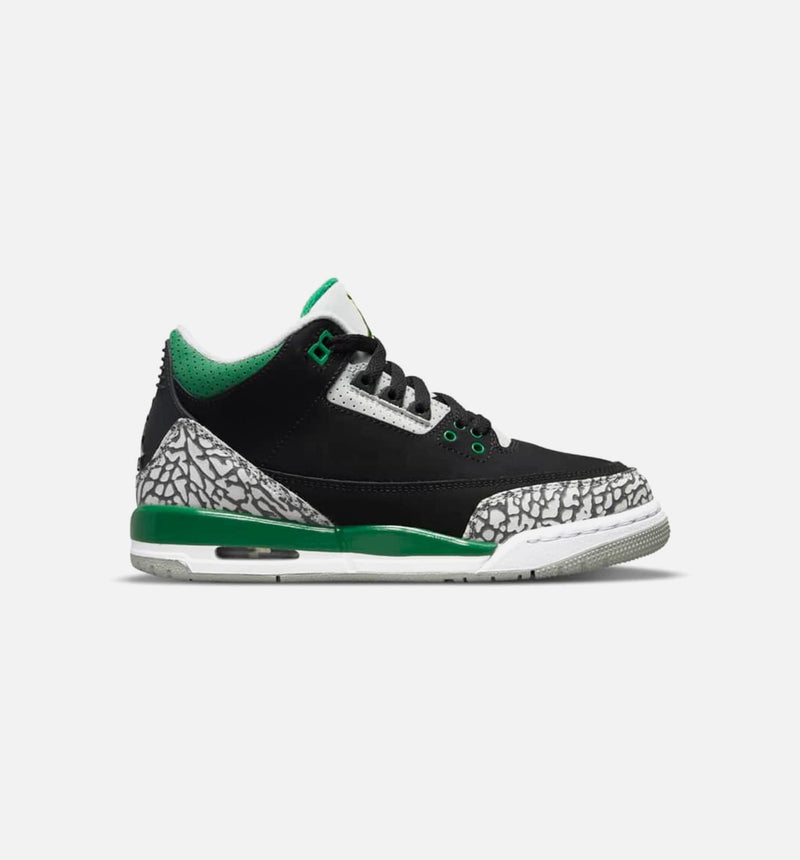 Air Jordan 3 Pine Green Grade School Lifestyle Shoe - Black/Pine Green/Cement Grey/White