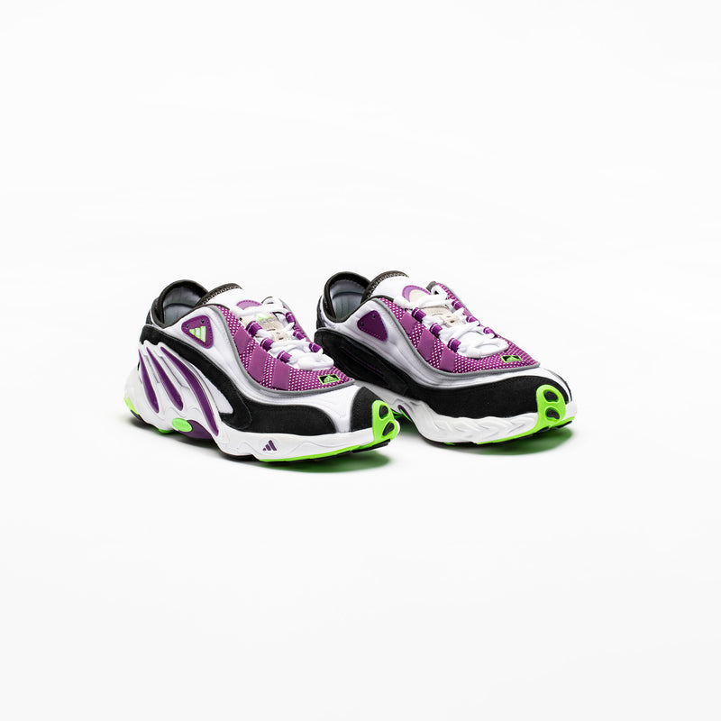 FYW 98 Mens Running Shoe - White/Black/Solar Green/Glory Purple