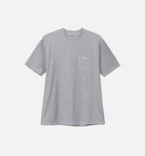 Mini Stripe Short Sleeve Crew Tee Mens T-Shirt - White/Black