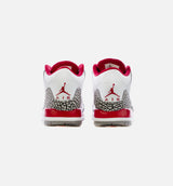 Air Jordan 3 Retro Cardinal Red Grade School Lifestyle Shoe - White/Light Curry/Cardinal Red Limit One Per Customer