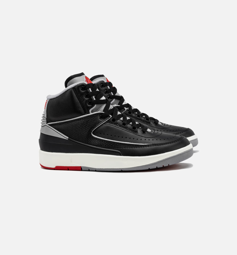 Air Jordan 2 Retro Black Cement Grade School Lifestyle Shoe - Black/Cement Grey