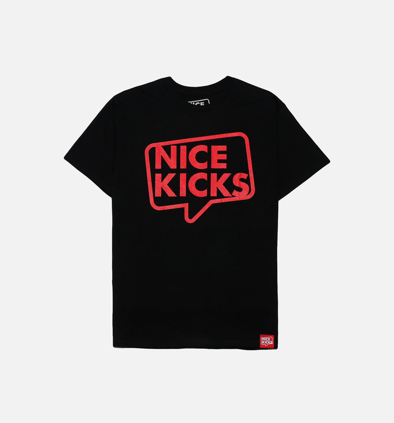 Nice Kicks Classic Outline Tee Mens T-Shirt -  Black/Red
