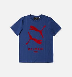 PUMA 597213 16
 Balmain X Puma Mens Graphic T-Shirt - Blue/Red Image 0