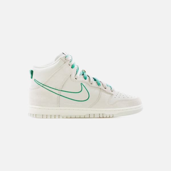 Nike Sneakers Men\'s 8.5 First Use High Sail SE Bone/Green #DH0960 001 NIB Nike Dunk High First Use Sail Light Bone/Green Noise for  main image 3
