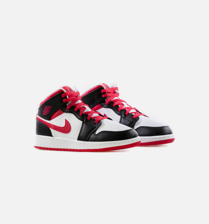 Air Jordan 1 Mid Very Berry Grade School Lifestyle Shoe - Black/White/Berry