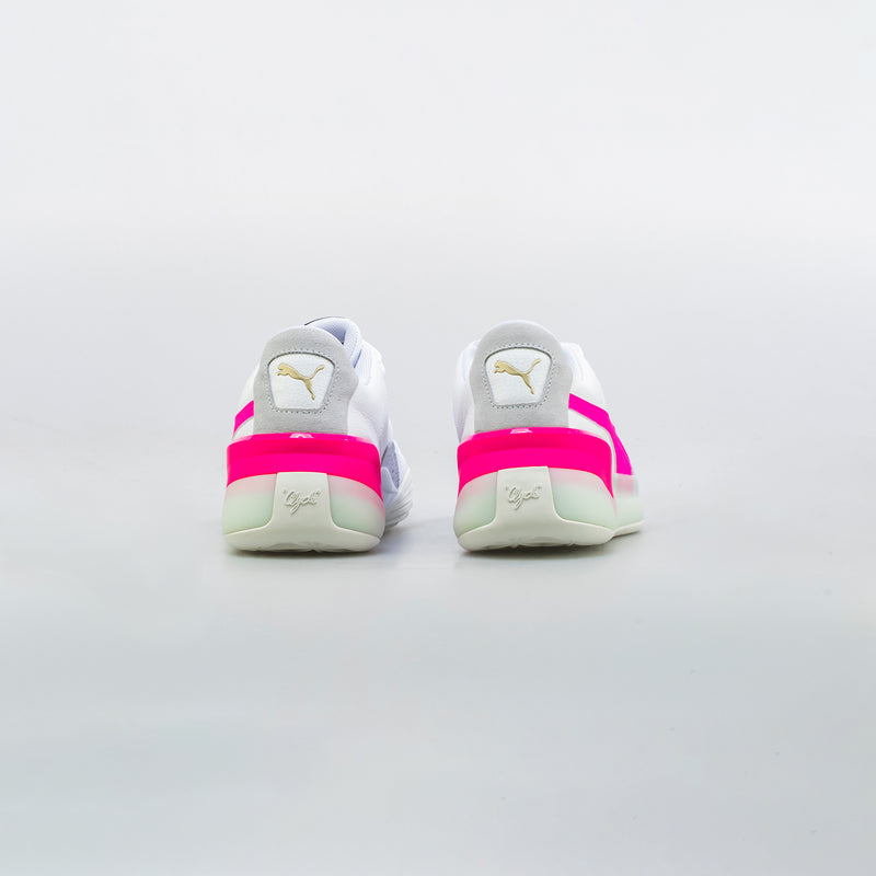 Clyde Hardwood Mens Basketball Shoe - White/Pink