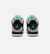 Air Jordan 3 Retro Green Glow Grade School Lifestyle Shoe - Black/Green Glow/Wolf Grey/White