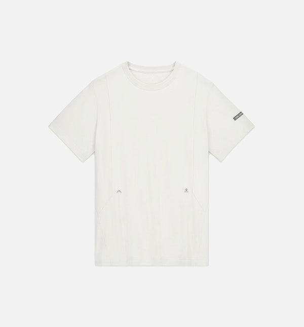 【送料&関税込】Golden  T-shirt In White Cotton Men's aged white cotton T-shirt with gold print
