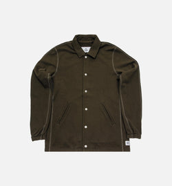 REIGNING CHAMP RC-4058-OLV
 Terry Coachs Jacket Mens Jacket - Olive Image 0