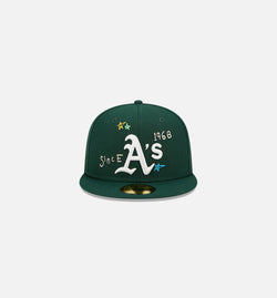 NEW ERA 60243738
 Oakland Athletics Scribble 59Fifty Fitted Cap Mens Hat - Green Image 0