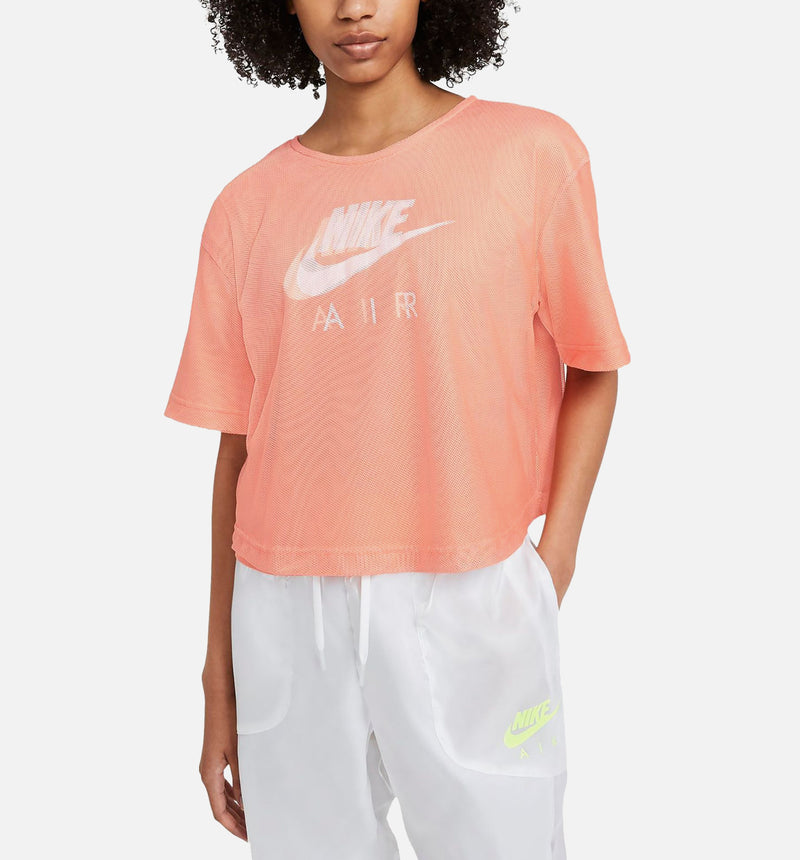 Sportswear Air Mesh Short Sleeve Womens T-Shirt - Pink