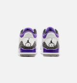Air Jordan 3 Retro Dark Iris Mens Lifestyle Shoe - White/Purple Free Shipping