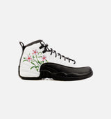 Air Jordan 12 Retro Floral Grade School Lifestyle Shoe - Black/White