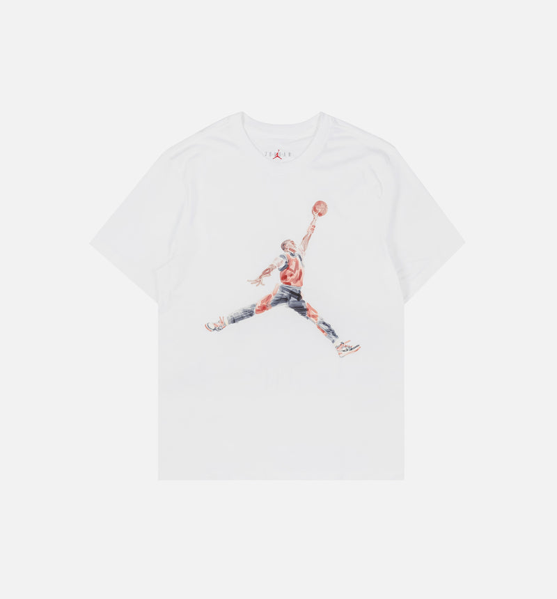 Jumpman Watercolor Mens Short Sleeve Shirt - White