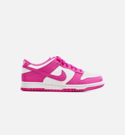 NIKE FJ0704-100
 Dunk Low Active Fuchsia Grade School Lifestyle Shoe - Pink/White Limit One Per Customer Image 0