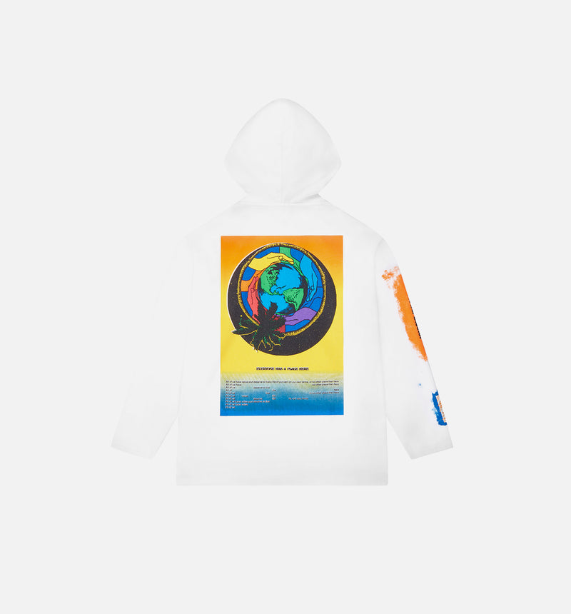 Mens T-Shirt Hoodie - White/Blue/Orange/Black