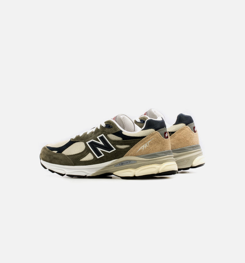 MADE in USA 990v3 Mens Lifestyle Shoe - Olive Green/ White