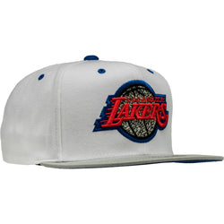 MITCHELL & NESS (SLD) 202VZ FAS 5LAKER
 Los Angeles Lakers NBA 88 Snapback Men's Hat - White/Red Image 0