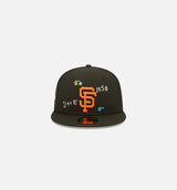 San Francisco Giants Scribble 59Fifty Fitted Cap Mens Hat - Black
