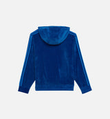 Jeremy Scott Velour Full Zip Hoodie Mens Jacket - Blue