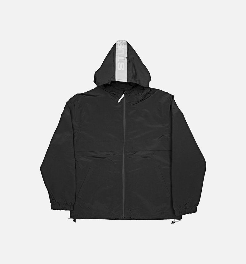 Light Nylon Full Zip Mens Jacket - Black