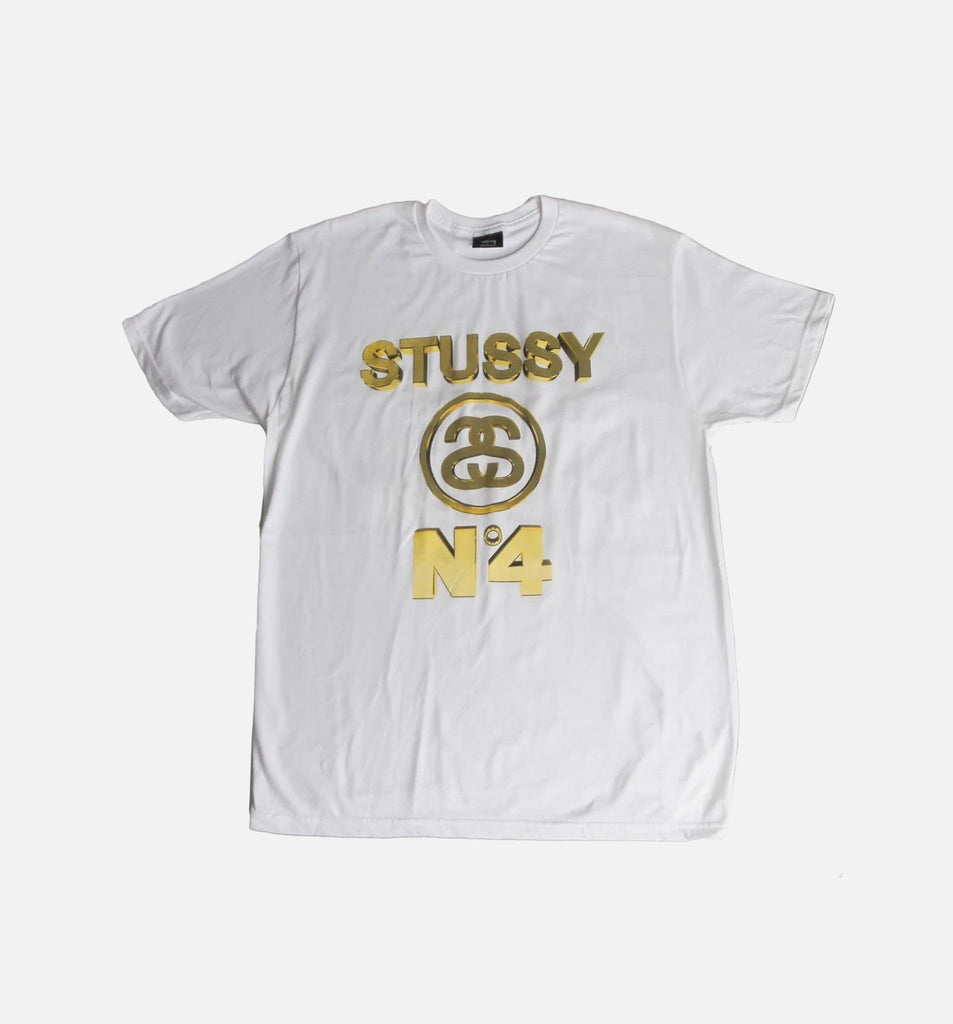 STÜSSY №４ ラメ入りロゴプリントTシャツ 古着通販】90s STUSSY TEE ステューシー Tシャツ ラメ プリント