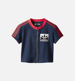 ADIDAS DZ0020
 Olivia Oblanc X adidas X Kendall Jenner Womens Crop Top - Navy/Red Image 0