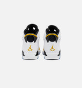Air Jordan 6 Retro Yellow Ochre Grade School Lifestyle Shoe - White/Yellow Ochre/Black Free Shipping
