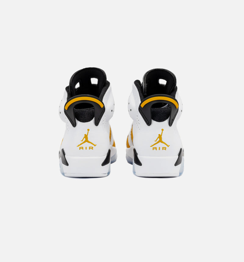 Air Jordan 6 Retro Yellow Ochre Mens Lifestyle Shoe - White/Yellow Ochre/Black Free Shipping