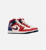 Air Jordan 1 Mid SE USA Womens Lifestyle Shoe - Red/Blue