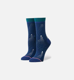 STANCE W415C16SIL-NVY
 Silver Fall Socks Women's - Navy Blue Image 0