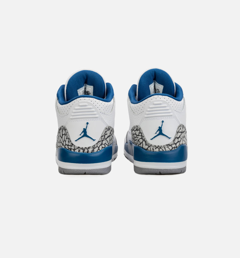 Air Jordan 3 Retro Wizards True Blue Preschool Lifestyle Shoe - White/Blue