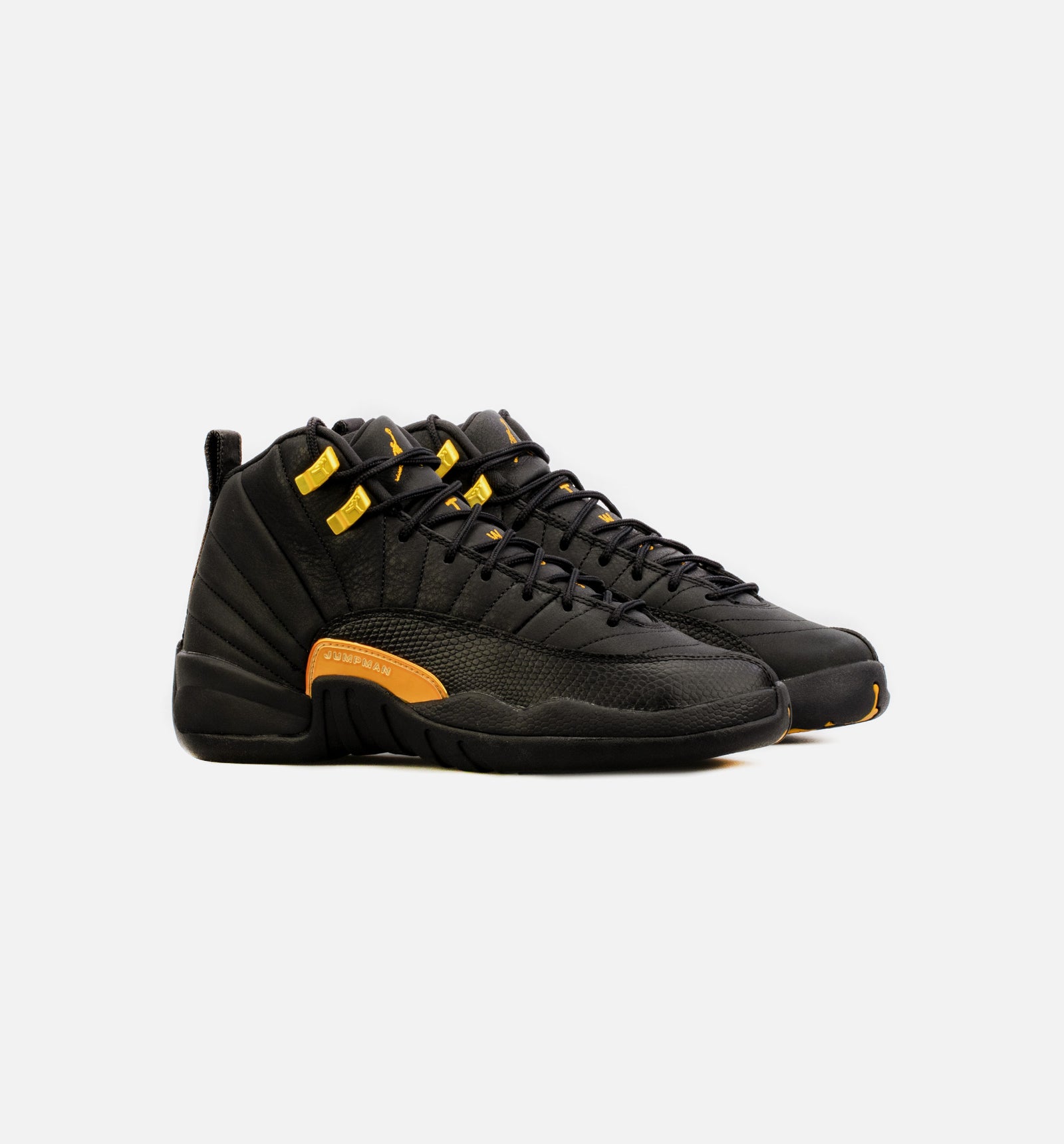 Jordan 12 all black and gold hotsell