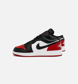 Air Jordan 1 Low Bred Toe Grade School Lifestyle Shoe - Red/Black