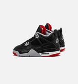 Air Jordan 4 Retro Bred Reimagined Grade School Lifestyle Shoe - Black/Fire Red/Cement Grey/Summit White