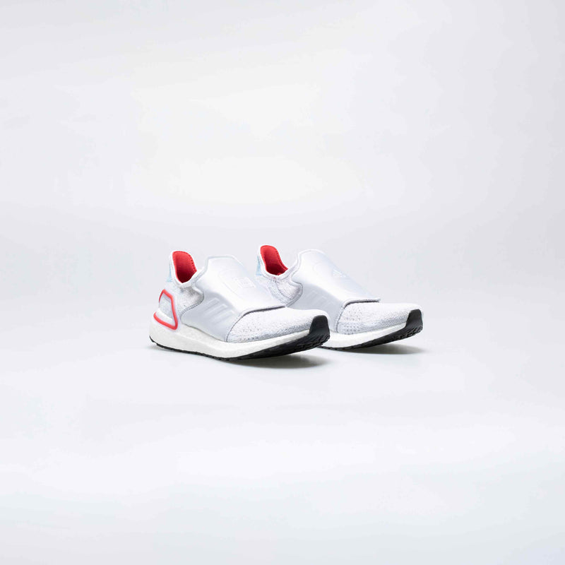 adidas Consortium Ultraboost 19 X Doe Mens Running Shoe - Silver/White- Red