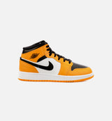 Air Jordan 1 Mid Yellow Toe Grade School Lifestyle Shoe - Yellow/Black